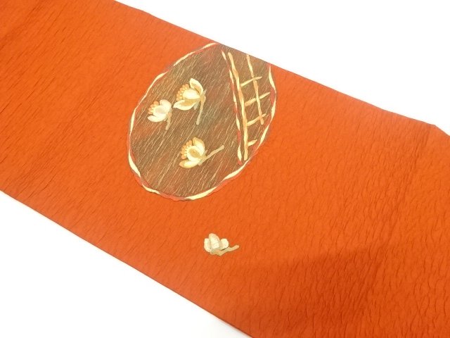 SALE!! JAPANESE KIMONO / FUKURO OBI / SILK / EMBROIDERY / CIRCLES & FLOWERS