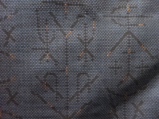 SALE!! JAPANESE KIMONO / ANTIQUE KIMONO / SILK / DORO OSHIMA TSUMUGI / WOVEN ABSTRACT PATTERN