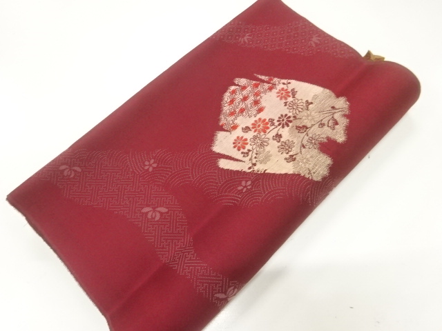 SALE!! JAPANESE KIMONO / ANTIQUE ARAIHARI FOR KIMONO / WOVEN FLOWERS