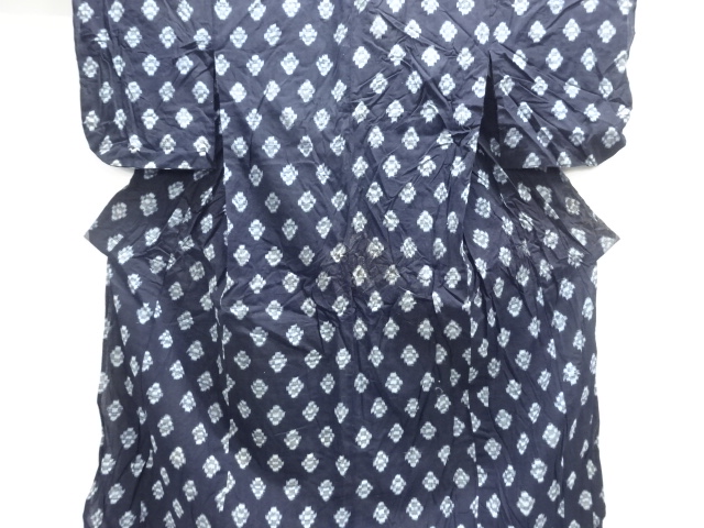 SALE!! JAPANESE KIMONO / ANTIQUE HITOE KIMONO / COTTON / KURUME KASURI / ABSTRACT PATTERN