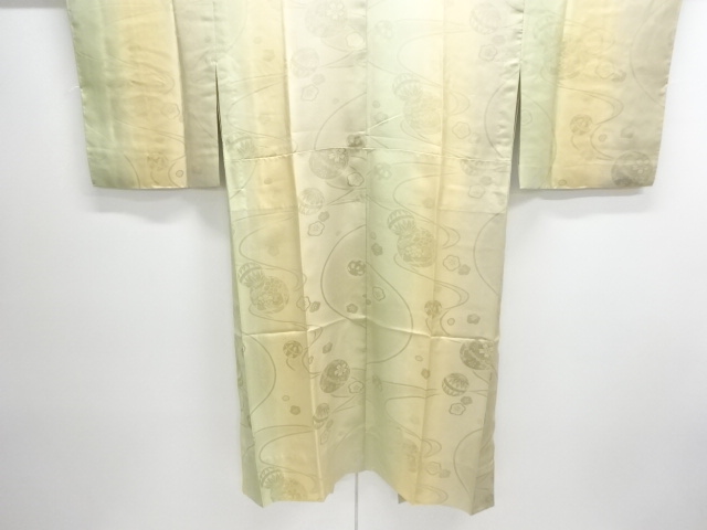 SALE!! JAPANESE KIMONO / UNUSED HITOE JUBAN / SILK / WOVEN MARI BALL & FLOWERS
