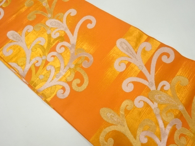 SALE!! JAPANESE KIMONO / VINTAGE FUKURO OBI / WOVEN MIST & ABSTRACT PLANTS