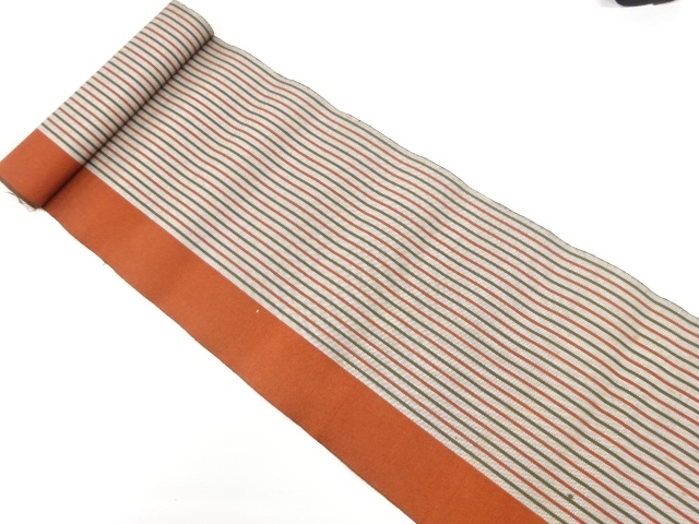 SALE!! JAPANESE KIMONO / ANTIQUE BOLT FOR HASSUN OBI / WOVEN STRIPE