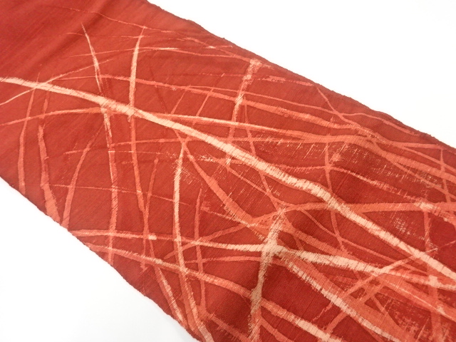 SALE!! JAPANESE KIMONO / ANTIQUE NAGOYA OBI / SILK / HAND WOVEN TSUMUGI / LEAVES