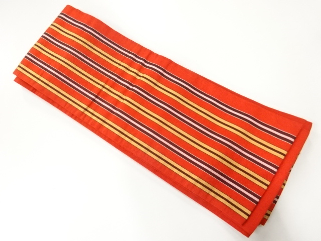 SALE!! JAPANESE KIMONO / VINTAGE HANHABA OBI / CHIKUZEN HAKATA / WOVEN STRIPE