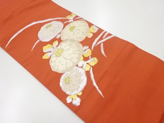 SALE!! JAPANESE KIMONO / ANTIQUE NAGOYA OBI / SILK / WOVEN KIKU