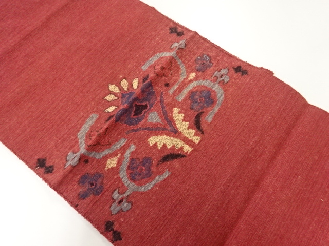 SALE!! JAPANESE KIMONO / ANTIQUE NAGOYA OBI / SILK / HAND WOVEN TSUMUGI / WOVEN FLORAL SARASA