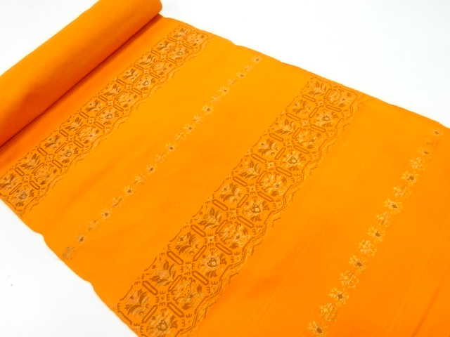 SALE!! JAPANESE KIMONO / ANTIQUE BOLT FOR NAGOYA OBI / SILK / WOVEN FLOWER