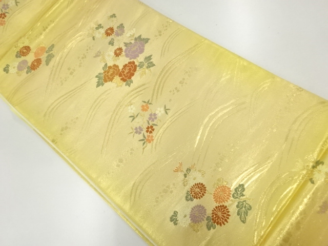 SALE!! JAPANESE FUKURO OBI / WOVEN PEONY