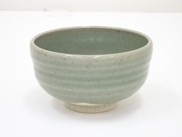 九谷焼　隆宝造　灰釉茶碗